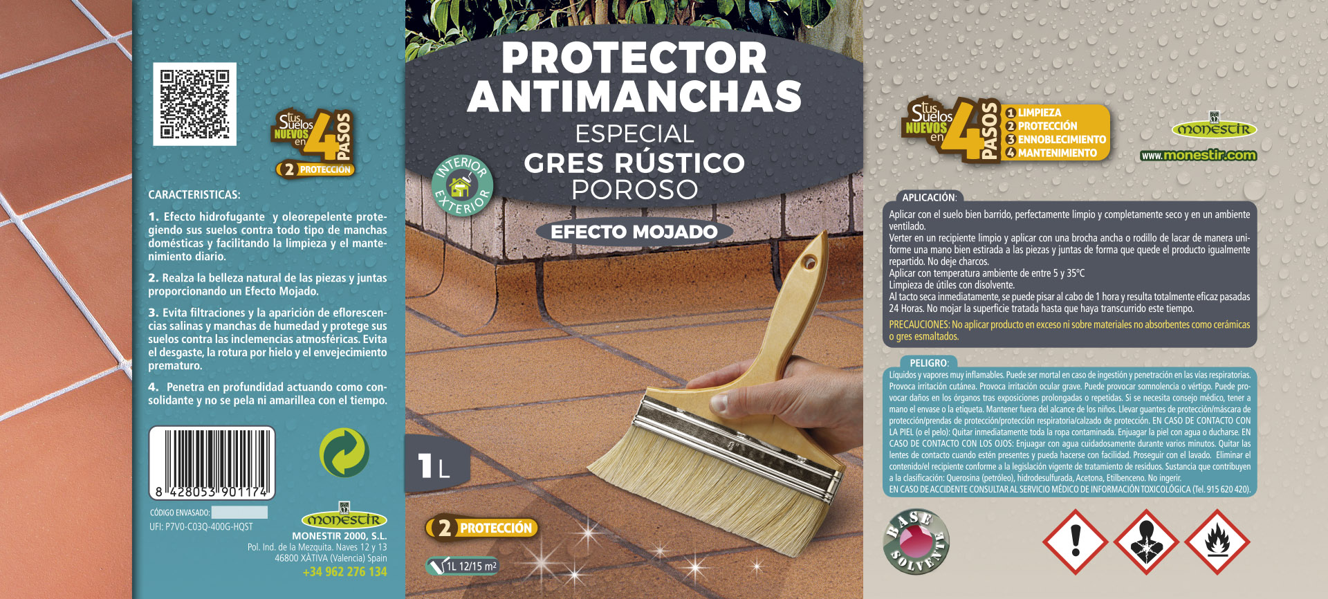 Protector hidrofugante antimanchas efecto mojado