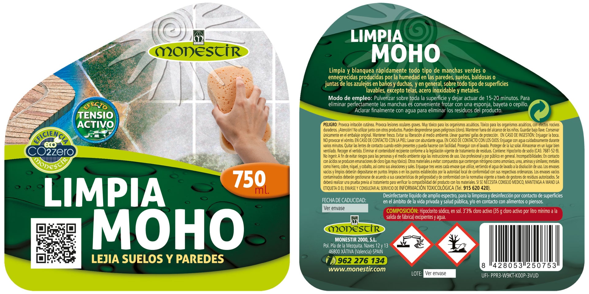Limpia Moho Monestir para suelos y paredes 750 ml.
